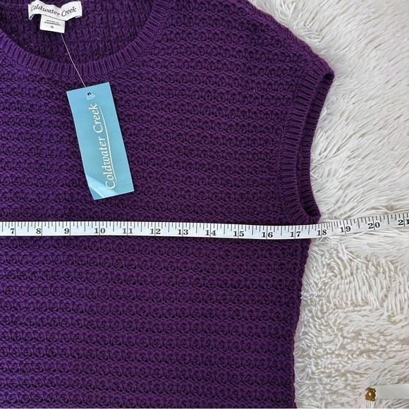 Coldwater Creek Sleeveless Knit Sweater Purple Size Small - Picture 4 of 7